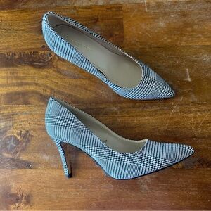 Marc Fisher Darren black white houndstooth‎ pump heel size 7.5